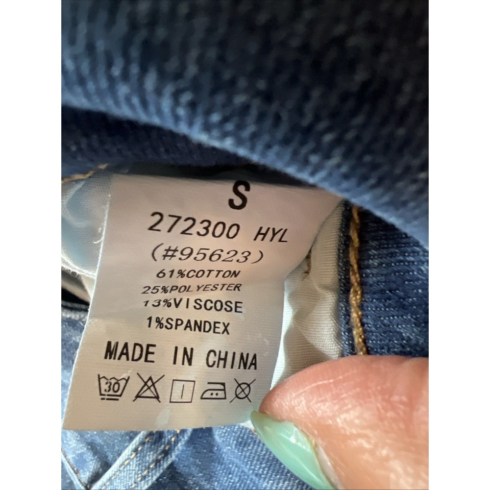 Flamingals Women's Straight Leg Cropped Cuffed Jeans Sz Small - Picture 6 of 6